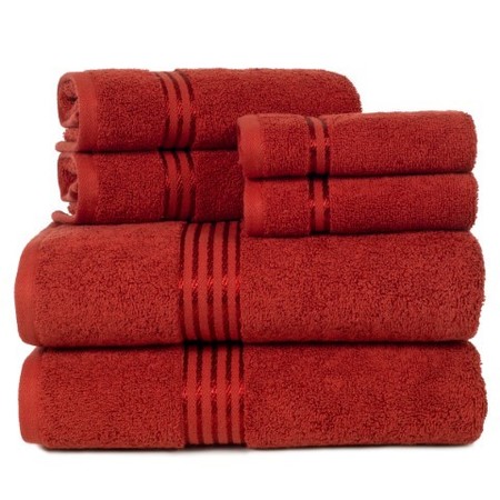 Hastings Home Hastings Home 100 Percent Cotton Hotel 6 Piece Towel Set - Burgundy 817347ZNW